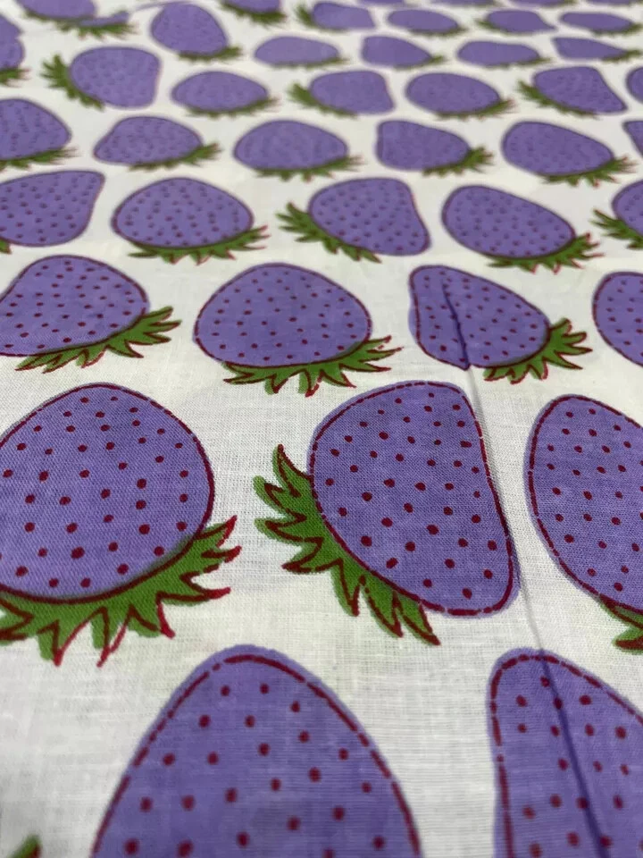 Telas de costura de tela de algodón estampadas a mano florales blancas indias de 25 yardas Foto 3 de 4