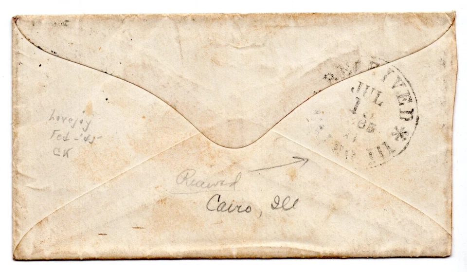 US 1863 CIVIL WAR COVER & LETTER EAST BROOKFIELD MASS. DATED JULY 1863 FROM MARY - Image 2 of 3