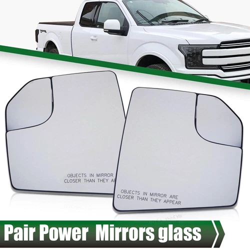 Fit For 2015-2020 Ford F-150 Left+Right View Manual Mirror Glass w/ Spotter