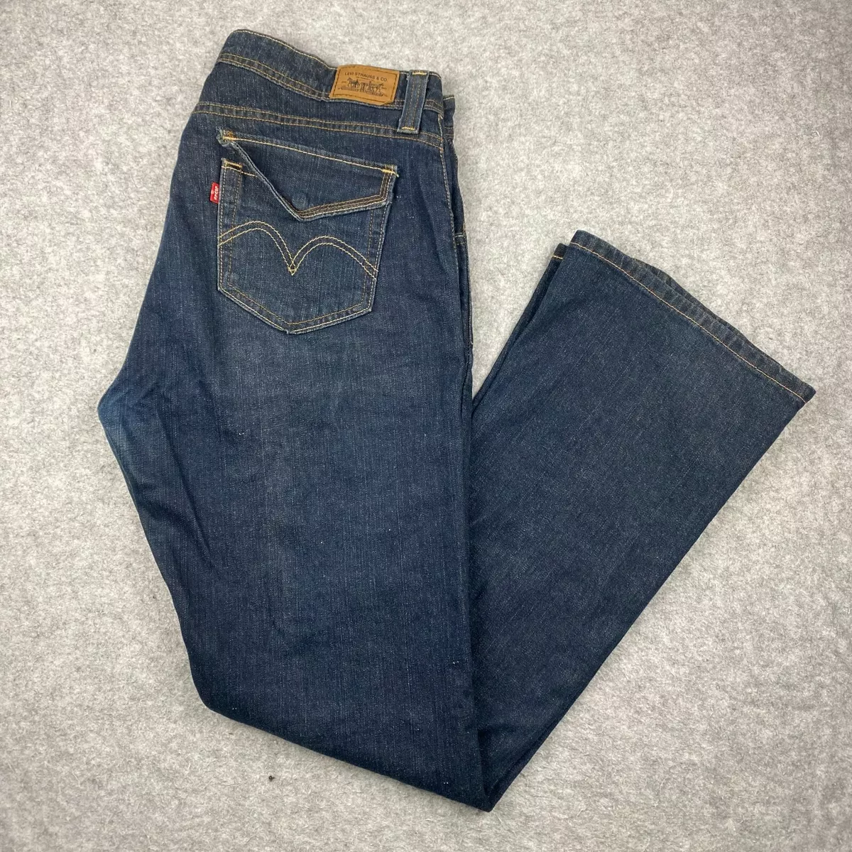 Levi s 542 Y2K Low rise Flare Denim Jeans Women s 14M Dark Blue Wash