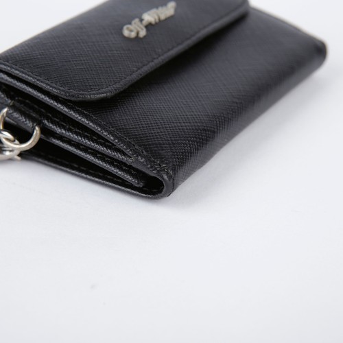 Portefeuille bracelet vente en gros chaîne logo cuir noir blanc cassé 10 x 7 x 2 26421111