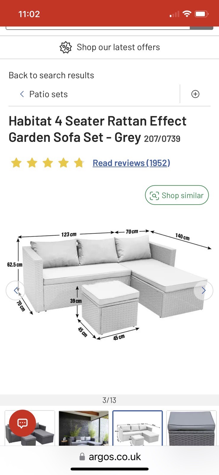 Habitat 4 Rattan Effect Garden Sofa eBay