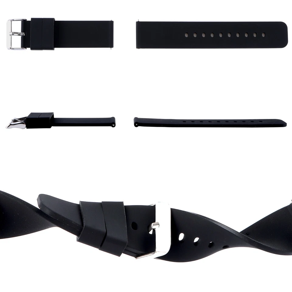 16 | 18 | 20 | 22 | 24 mm Silikon Uhrenarmband Ersatz Armbanduhr Smartwatch Band - Bild 4 von 4