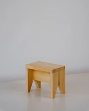 Simple Wooden Stool - Handmade Solid Pine Bench Handcrafted Wooden Stool - Solid