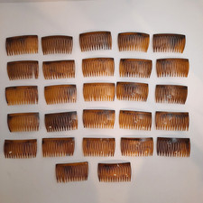 Vintage Hair Side Combs Lot of 27 USA Faux Tortoise Brown Plastic 2.75"