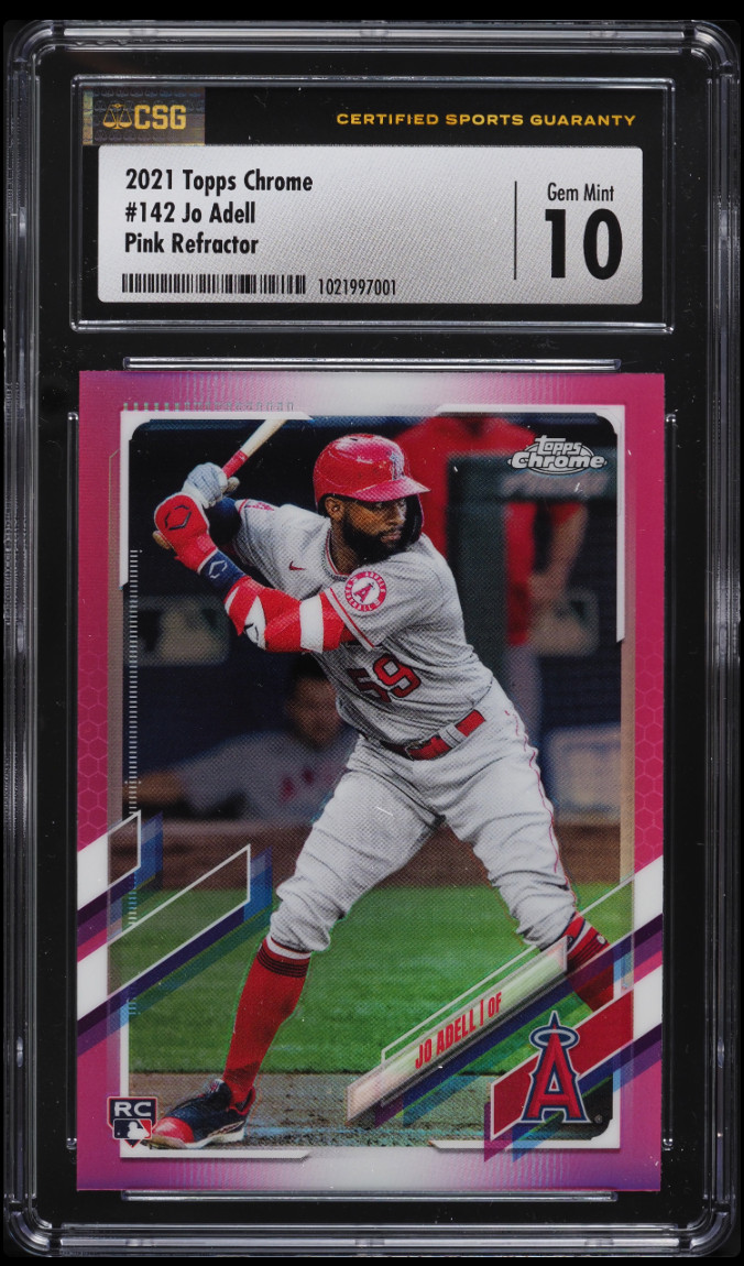 2021 Topps Chrome Jo Adell #142 Pink Refractor RC SGC 10 Gem Mint!