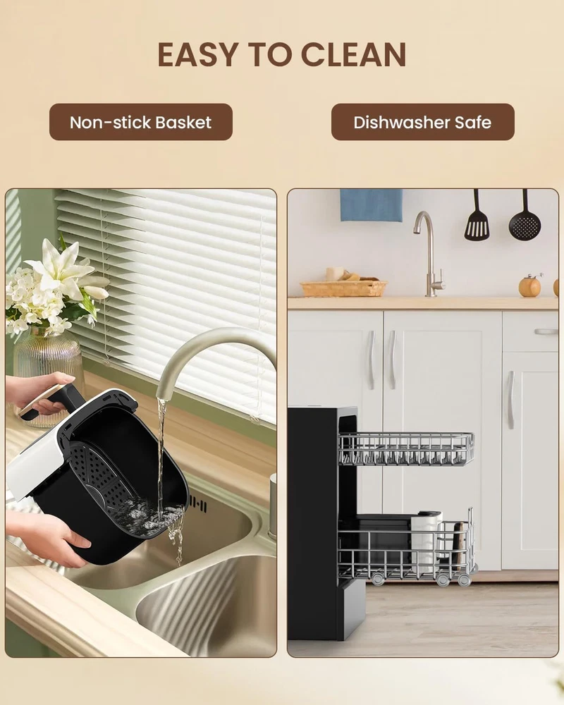 5.3QT Air Fryer with Viewing Window 7 Presets Non-Stick Oven USA