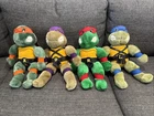 RARE Complete Set of 1989 Playmates Ninja Turtle Plush VTG