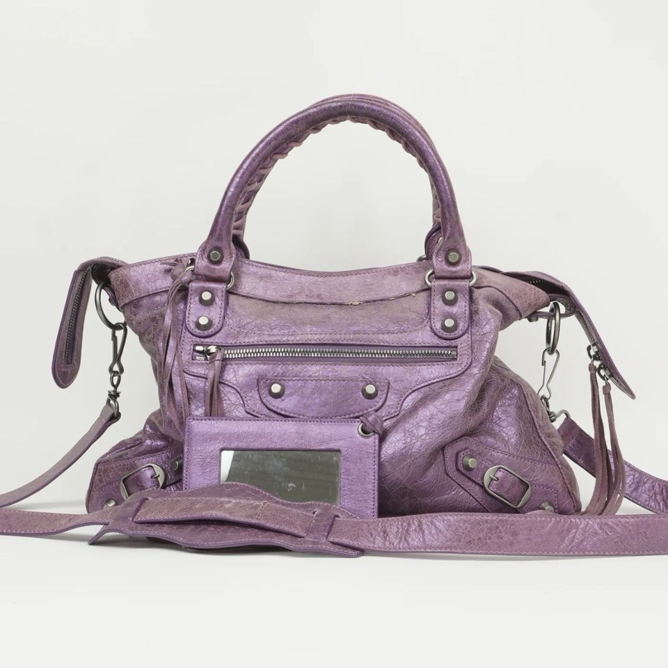 Rare Metallic Purple Balenciaga City Bag