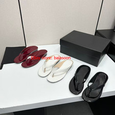 2026 Summer French Flip-Flops Women's Casual Slippers Low Heel Leather Slippers