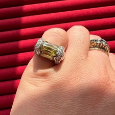 Sterling Silver Ring with Genuine Peridot Stone - Size 5