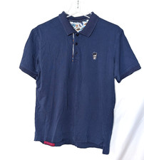 Robert Graham Polo Shirt Mens M Blue Short Sleeve Collared Cotton Modal