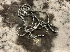 David Yurman 2.7mm Sterling Silver 925 Box Chain Necklace 14k tag 24''