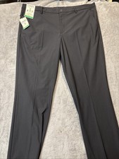 CHAPS Dress Pants Mens 40 x 32 Black Performance Golf Flat Front Slim Fit Slacks