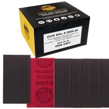 2000 Grit 5" x 2-3/4" Sanding Sponges, Box of 10 - Hook & Loop Wet/Dry Flexible