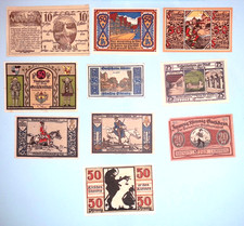 10 Notgeld 1920s Germany Austria Emergency Money Banknotes Uncirculated CR1046