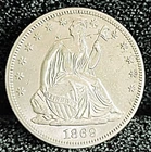 1869 Seated Liberty Half Dollar White Proof UNC In Grade Beautiful Mirrors