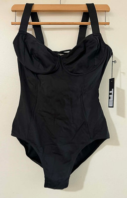 TA3 Lifty Black Sculpting One Piece Swimsuit Shapewear Corset Style M D/DD NWT
