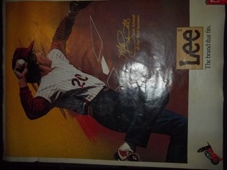 MIKE SCHMIDT LEE JEANS POSTER VINTAGE 1980s MLB PHILADELPHIA PHILLIES 17X22.5"