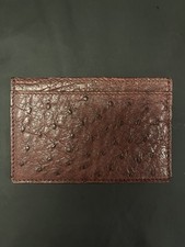 Gucci Ostrich Card Holder - Dark Brown