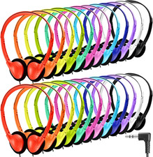 Classroom Headphones Bulk 54 Pack, Student on Ear Headsets, Comfy Swivel Earphon