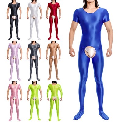 DE Herren Ein Stück Dating-Abend Body Pyjama Overall Clubkleidung Unterwäsche Öl