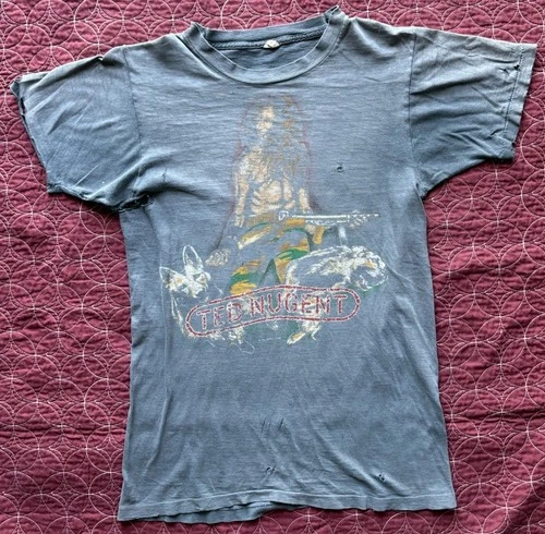 Ted Nugent World Conquest Tour Grunge’s Distre 1980s vintage concert t-shirt, vintage, single stitch, B+ condition