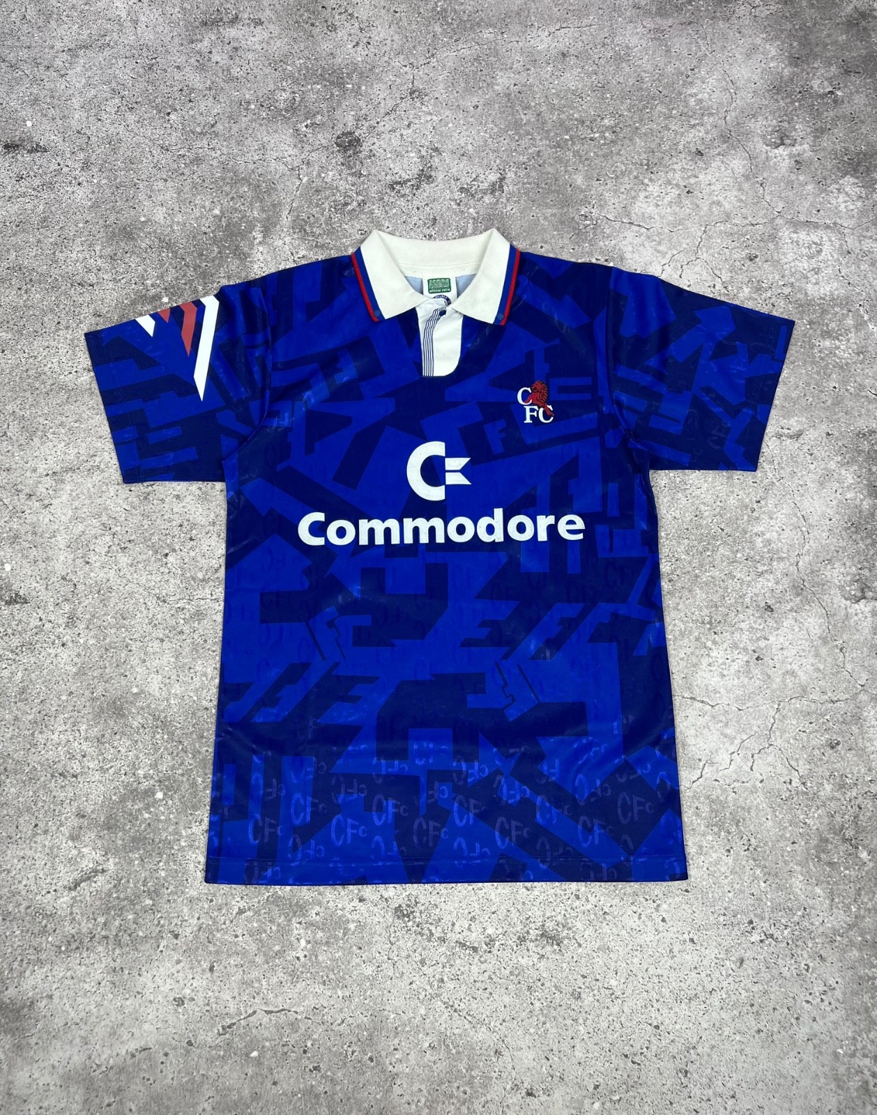 Chelsea FC Score Draw Retro Jersey 90s Commodore Vintage Men's size S