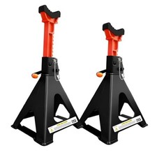Upgraded 3 Ton Jack Stands 3 Ton Double Locking with Crossbars Black Orange
