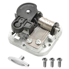 VBSYUYQ Music Box Mechanism Clockwork Hand Crank One Size, silver,black 