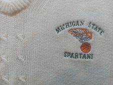 Vtg 80s Sahara USA Made MSU Michigan State Spartans Basketball NCAA Sweater XL