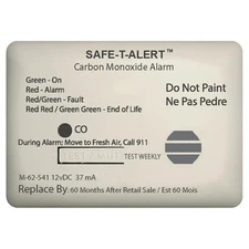 * SAFE-T-ALERT CARBON MONOXIDE ALARM 62 SERIES SURFACE MOUNT MARINE 12V 62-541W