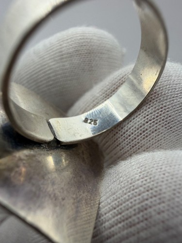 Vintage Sterling Silber Ring 925 Ukraine Modernist Design, Größe 8,75, 7,62 g - Bild 10 von 15