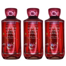 Bath  Body Works Winter Candy Apple Body Wash SET OF 3 Aloe Vera Free Ship