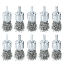 10pcs Wire Brush for Drill 1" Dia. Abrasive Wire Wheel 1/4" Round Shank
