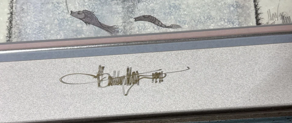 P. Buckley Moss Society Offset литография «День рыбалки» No182/1000 подписанное стекло редкая - Изображение 2 из 3