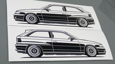 Adesivo Opel Astra F GSI sagoma Opel Astra F tuning adesivo nero nuovo