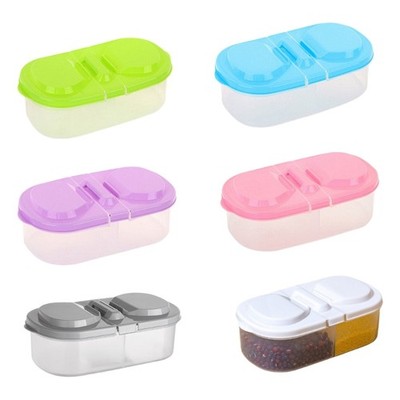 Child Safe Plastic Snacks Box With Two Sections And Tight Fitting Secure Cover