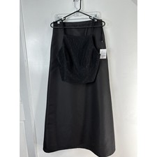 Dessy Collection Vivian Diamond Shirred Full Length Skirt Lace Cropped Top NEW