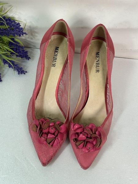 Women Menbur Heels Pink Satin 39