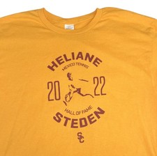 Heliane Steden Tennis Tee Yellow Hall of Fame 2022 Sz Large L Hanes