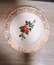Winterling Bavaria Teller Rosen Goldrand Vintage Weiß