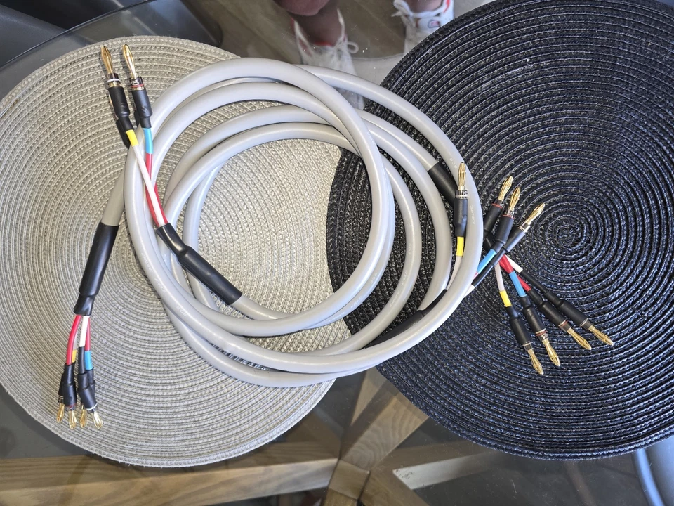 Speaker Cables, Canare 906, Hi end,  Bi Wired And Terminated  New. - Image 2 of 4