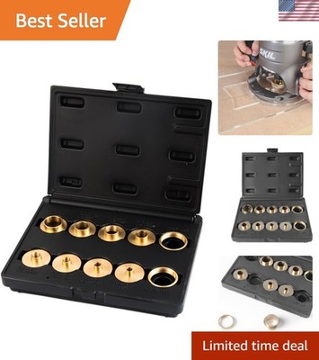 Precision Router Bushing Set: Brass Template Guide Bushings, 10-Piece, 5/16''-1''