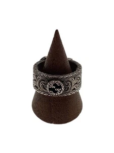 Bague GUCCI imbriquée motif ceinture G argent occasion