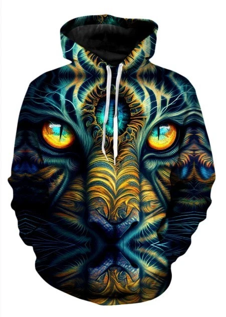 Tiger Eyes Psychedelic Hoodie For Men & Woman S-5XL