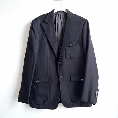 Caruso for Neiman Marcus Blazer Mens Size 40 8R Black Sport Coat Jacket Career
