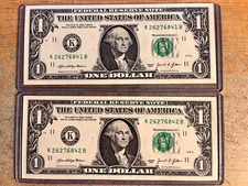 (2) 2021 $1 bills in SEQUENCE