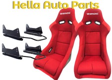 Bride Zeta Ii Red Cloth Seats Low Max Bucket Seats With Long Mount And Sliders