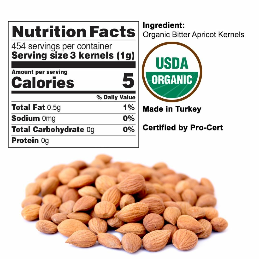 Berrilys Organic Bitter Apricot Kernels - USDA Certified